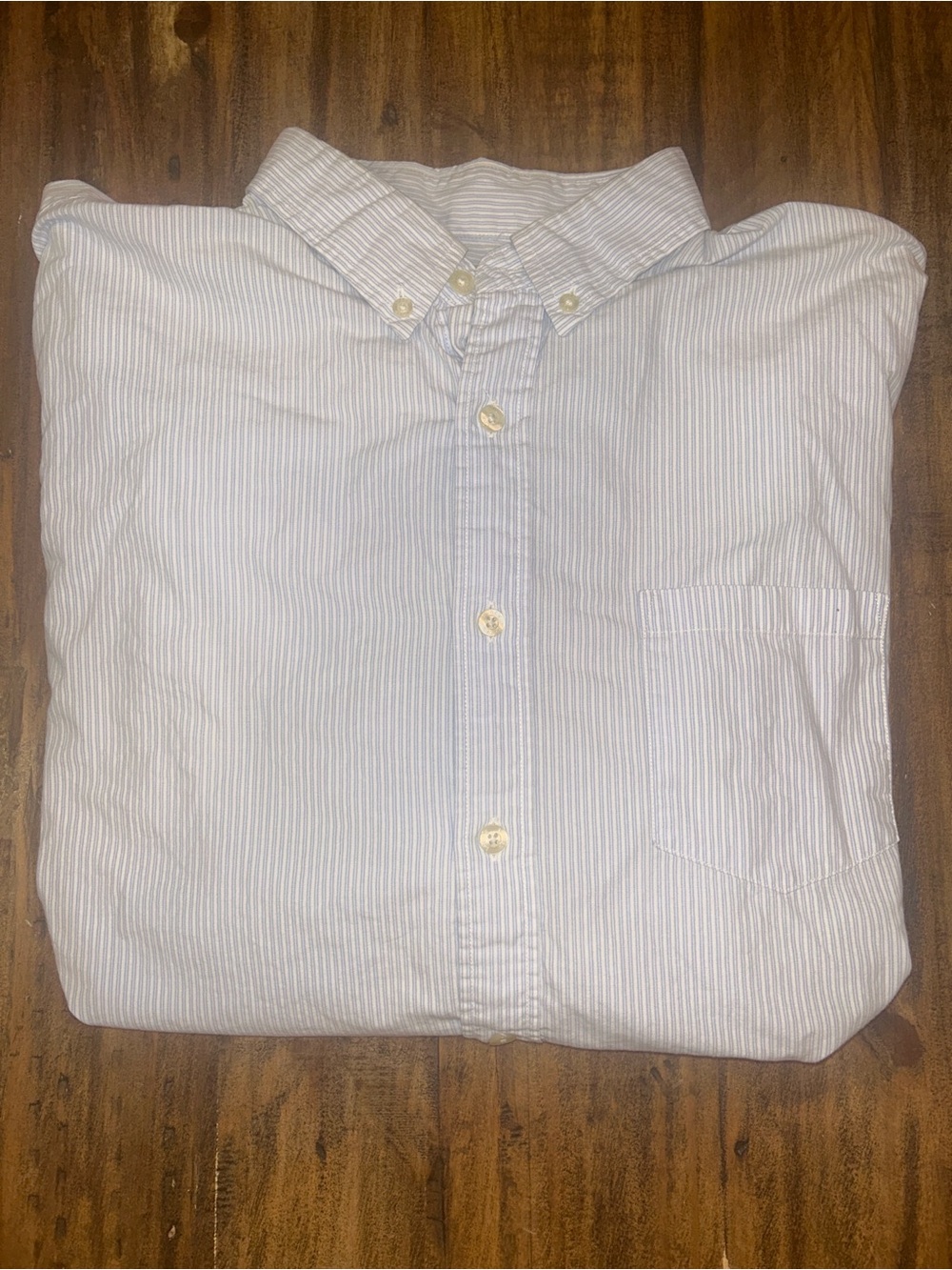 J. Crew Men's Large Light Blue Long Sleeve Pinstripe Button-Down Shirt